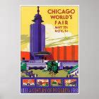 Vintage Travel Poster Chicago World's Fair 3 1934 | Zazzle.co.uk