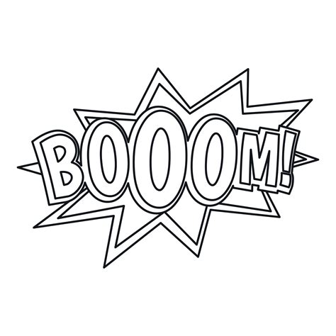 Boom, comic book explosion icon, outline style 15211366 Vector Art at Vecteezy