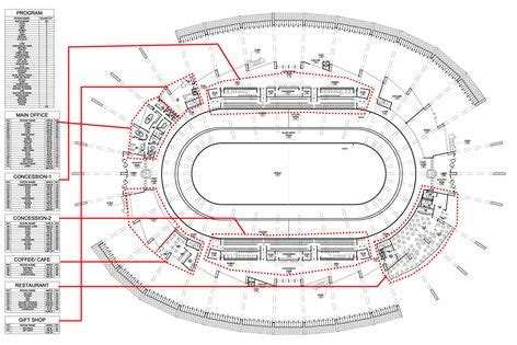 First Floor Plan Details-2 - OKC Net-Zero Velodrome | How to plan, Floor plans, Stadium design