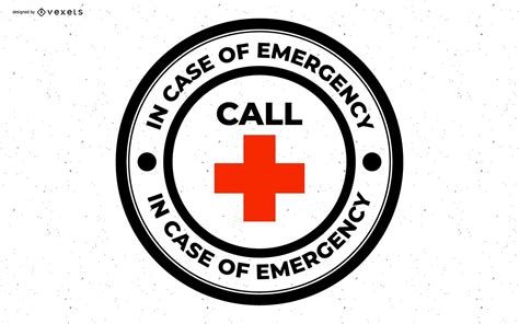 In Case Of Emergency Badge Vector Download