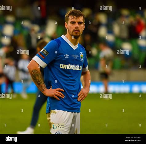 Matthew Clarke, Linfield FC player. BetMcLean Cup Final 2023, Linfield Vs Coleraine. National ...