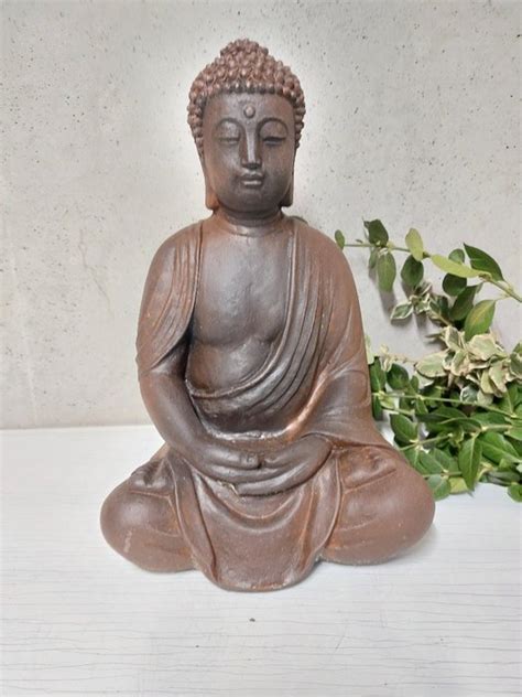 heavy Buddha statue (garden statue) (1) - cast stone - Catawiki