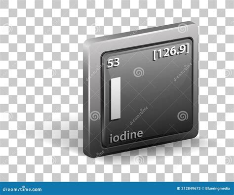 Iodine Chemical Element. Chemical Symbol with Atomic Number and Atomic ...