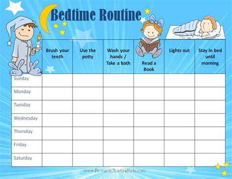 Free Printable Bedtime Routine Chart | Customize Online then Print