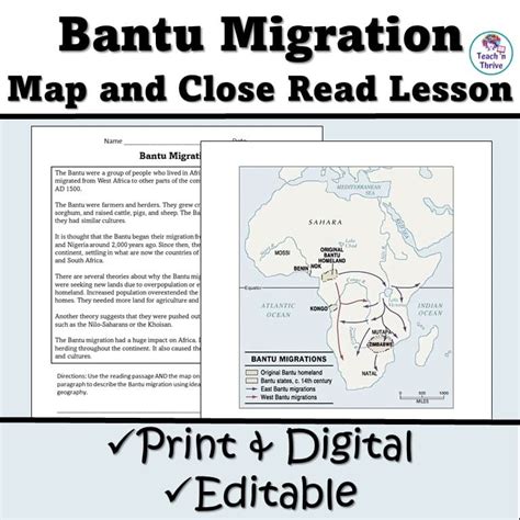 Prehistory: Bantu Migration Map Lesson (Editable) – teachnthrive.com