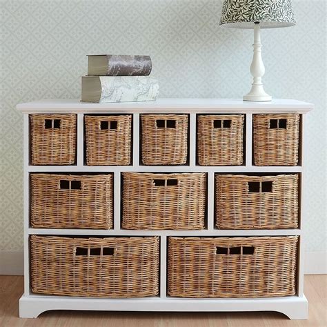 Chest Of Drawers With Rattan Baskets | Wicker baskets storage, Wicker, Wicker baskets