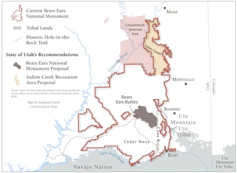 Map of Utah's Suggested Changes to Bears Ears National Monument | Grand Canyon Trust