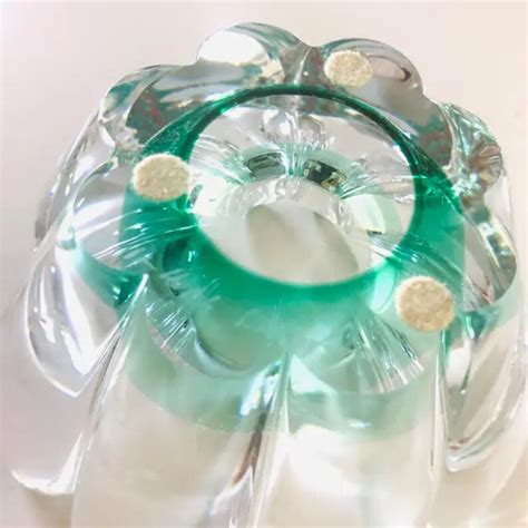 Orrefors Art Glass Green & Clear Bowl Free Domestic Shipping - Etsy