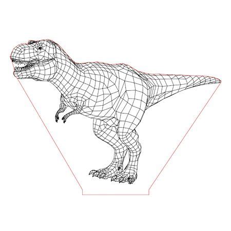 T-Rex 3d illusion lamp plan vector file - 3Bee Studio | 3d illusions, 3d illusion lamp, Illusions