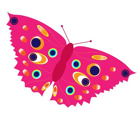 Pink Colorful Butterfly Clipart Free Stock Photo - Public Domain Pictures