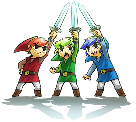 Red, Green, & Blue Link Art - The Legend of Zelda: Tri Force Heroes Art ...