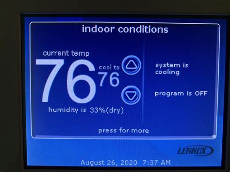 Lennox icomfort thermostat Temp and RH display | DIY Home Improvement Forum