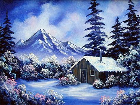 Winter Cabin Painting at PaintingValley.com | Explore collection of Winter Cabin Painting