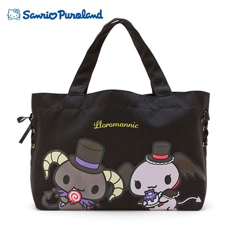 Tote Bag Black Lloromannic Cherry and Berry Sanrio Puroland 2023 - Meccha Japan