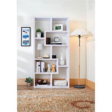 Reena 71" High White Wood Modern Geometric Bookcase - #1V991 | Lamps Plus