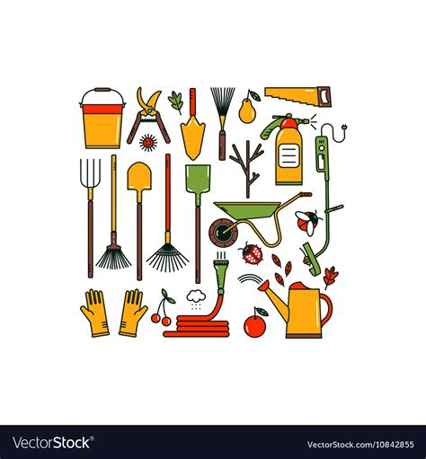 Garden tools set Royalty Free Vector Image - VectorStock