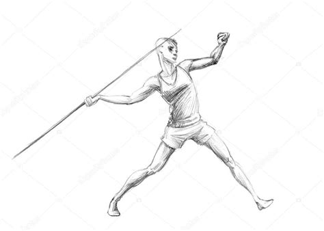 Hand-drawn Sketch, Pencil Illustration Olympic Games Athletes Stock ...