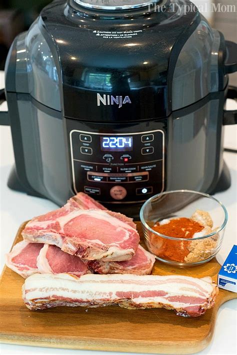 Ninja Foodi air fryer pork chop recipe ideas here. One wrapped in bacon ...