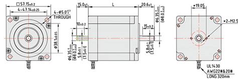 Nema 23 Stepper Motor Bipolar, 1.8 degree, 3A, 2 phase 4 wires | ATO.com