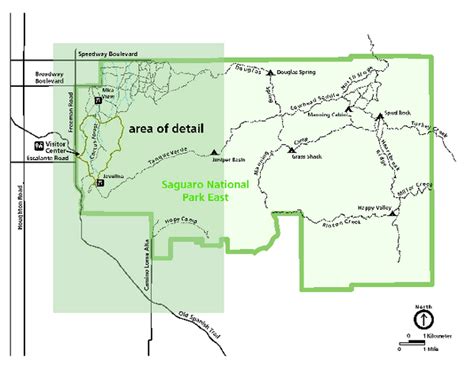 Saguaro National Park Map - Rincon District - Saguaro National Park Arizona • mappery