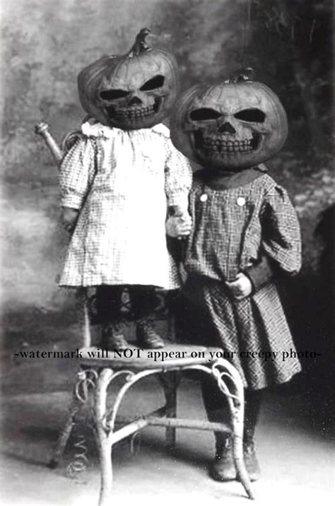 4x6 Vintage Creepy Children Halloween PHOTO Pumpkin Costume - Etsy