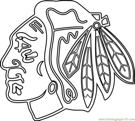 Chicago Blackhawks Logo Coloring Page for Kids - Free NHL Printable ...