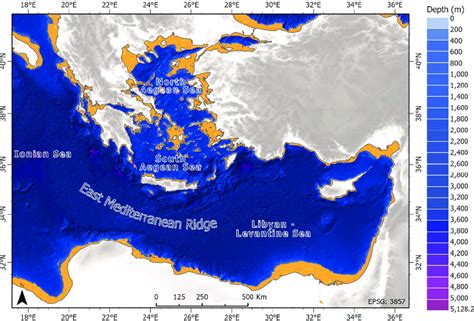 Shelf occurrence (in yellow) along the boundaries of the East ...