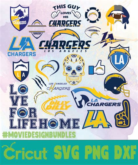 SAN DIEGO CHARGERS LOGO BUNDLES SVG PNG DXF - Movie Design Bundles