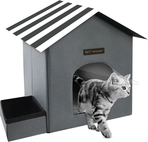 Amazon.com : Rest-Eazzzy Outdoor Cat House, Feral Cat House Insulated with Mat and Clip ...