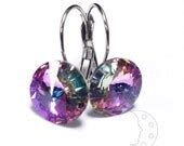 Items similar to Multicolor pink-purple vitrail light Swarovski crystal stainless steel ...