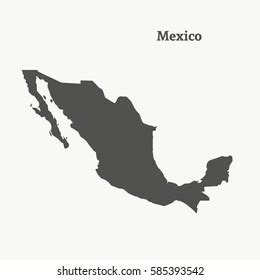 Outline Map Mexico Isolated Vector Illustration Stock Vector (Royalty Free) 585393542 | Shutterstock