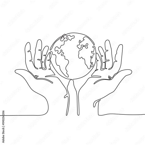 Hand Holding Globe Drawing