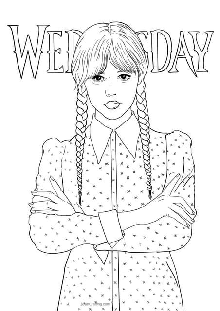 Wednesday Addams Coloring Page.pdf