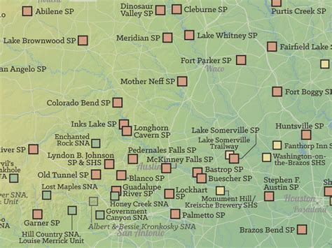 Texas State Parks Map 18x24 Poster - Best Maps Ever