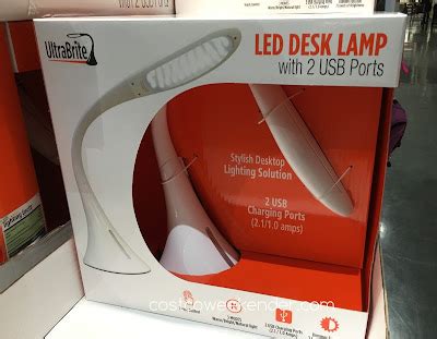 UltraBrite LED Desk Lamp (model SL9067-2) with 2 USB Ports | Costco Weekender