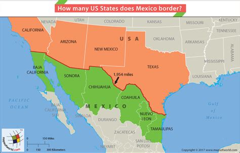 How many US States does Mexico border? - Answers