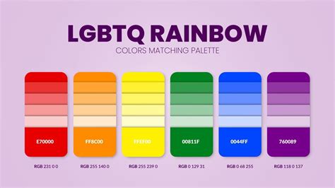 LGBTQ pride color palettes or color schemes are trend combinations and ...