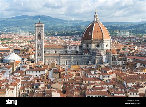 Florence, Palazzo Vecchio, tower ascent, view of the Cathedral Stock ...