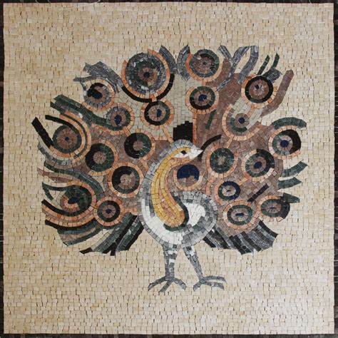 Greco Roman Oriental Peacock Mosaic | Mosaic Marble