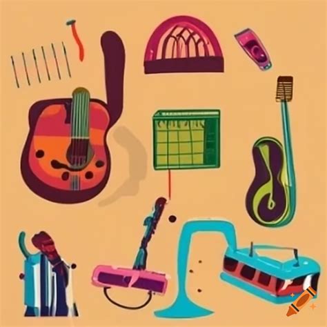 Collection of homemade musical instruments