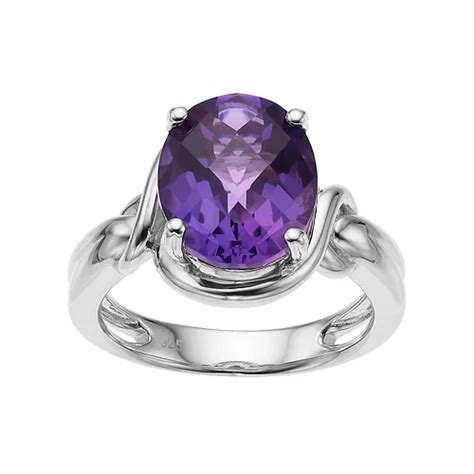 Sterling Silver Amethyst Oval Ring