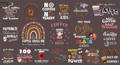 Coffee Teacher SVG Bundle Funny Coffee SVG Coffee Quote Svg - Etsy