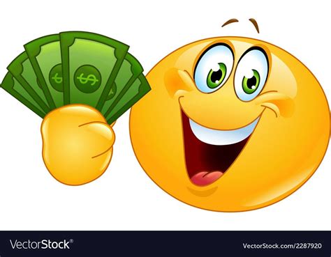 Happy emoticon holding dollar bills. Download a Free Preview or High Quality Adobe Illustrator ...