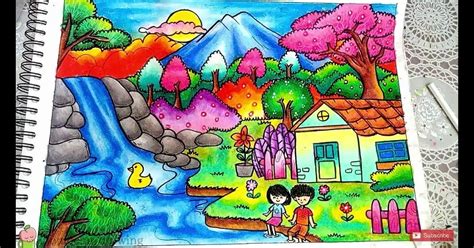 12+ Gambar Pemandangan Alam Indah Kartun | Gambar, Pemandangan, Karya seni dekorasi