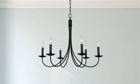 Modern Wrought Iron 6 Light Chandelier in 2021 | Dining chandelier ...