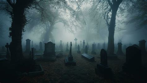 Silhouette of dead person in spooky graveyard, a haunting autumn generated by AI 25488673 Stock ...