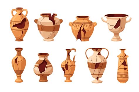 Old broken pottery vases set – MasterBundles