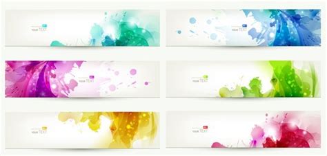 Free Set Of Clean Banner Templates with Colorful Leaf Backgrounds ...