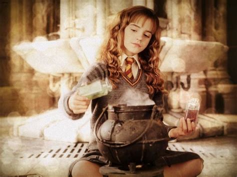 Hermione brewing the polyjuice potion