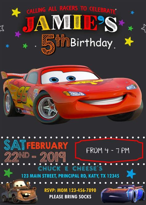 Cars, Lightning McQueen Birthday Invitation - oscarsitosroom